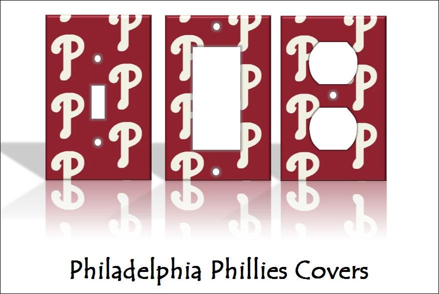 Philadelphia Phillies MLB Baseball Light Switch Covers Wallplates Switchplates Home Decor Outlet 14 STYLES AVAILABLE