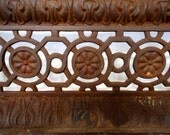 ARCHITECTURAL SALVAGE Industrial HEAT Fire Grate Register Cast Iron Rusty Art Deco Garden Salvage