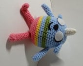 Amigurumi Adventure Time inspired Jake and Lady Rainicorn's puppy TV