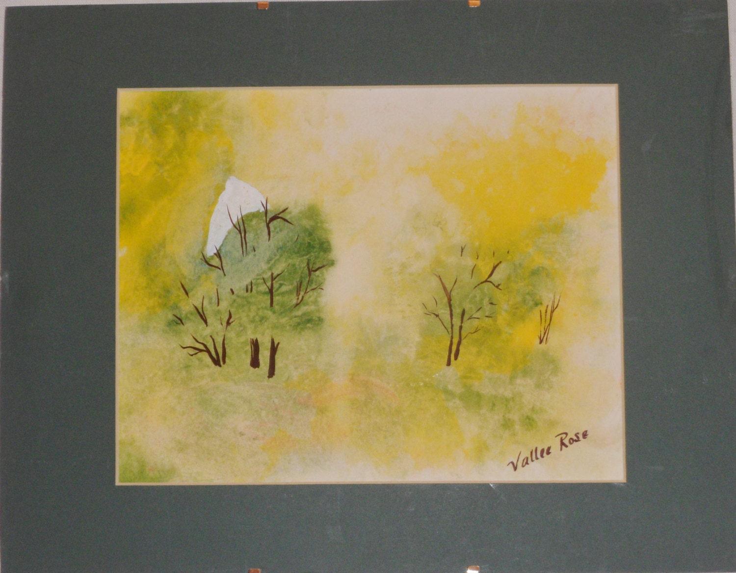 Matted watercolor - Green Walkway