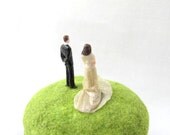 Custom Made Unique Wedding Cake Topper, Bride & Groom Miniature Portrait Sculpture