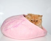 Cat bed, cave, pets house, kitten, pastel pink