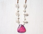 Summer Love Agate Necklace - Magenta