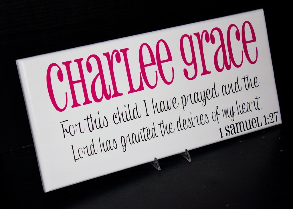 Child Sign with Verse and Scripture. Bible Verse. Nursery Decor, Baby Shower, Christening, Baptism