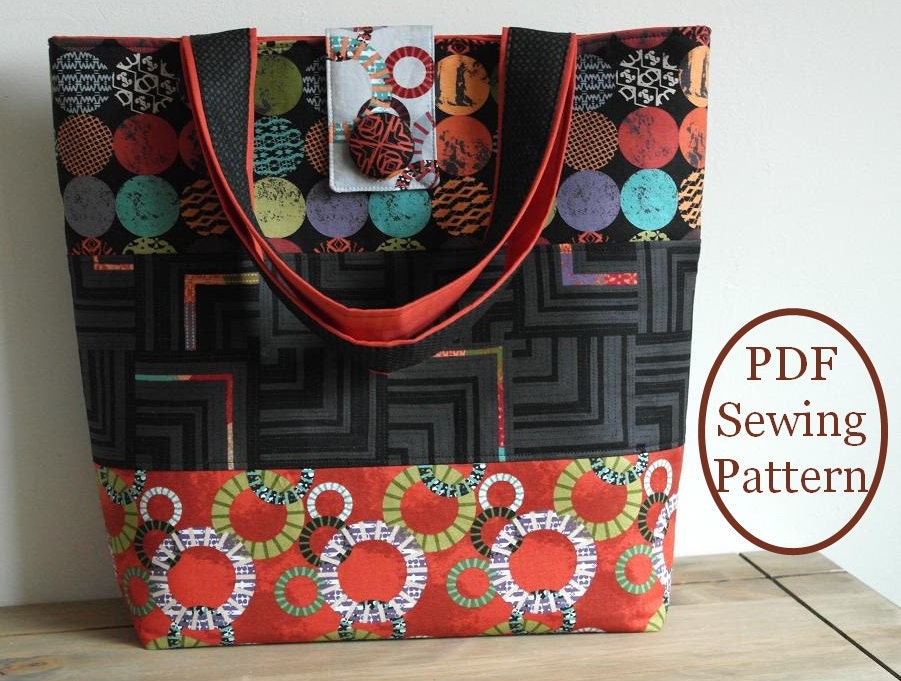 INSTANT DOWNLOAD Bag Sewing Pattern PN502 Uptown Tote Bag