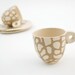 Coffee cup-Ceramic stoneware cup saucer coffee espresso - unique handmade serving decorative textured kitchen pottery morning coffee - brown