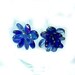 Vintage Cobalt Blue Iridescent Glass Bead Earrings Germany