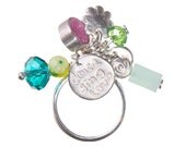 Silver ring with colorful topping