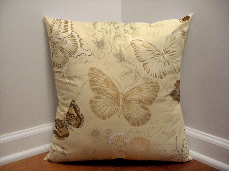 18 x 18 Designer Print Butterfly Pillow