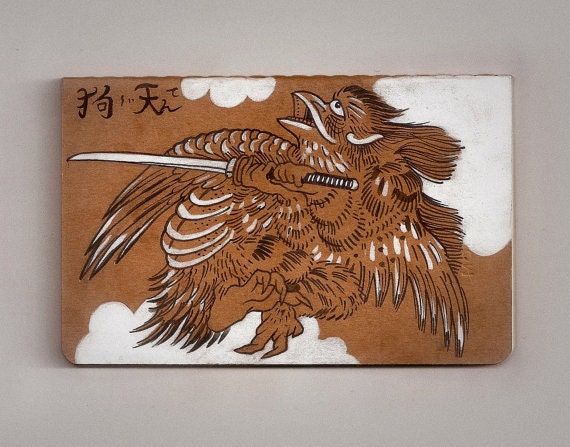 Something like a warrior-hand painted moleskine-5.5" by 3.5"-inspired by Hokusai