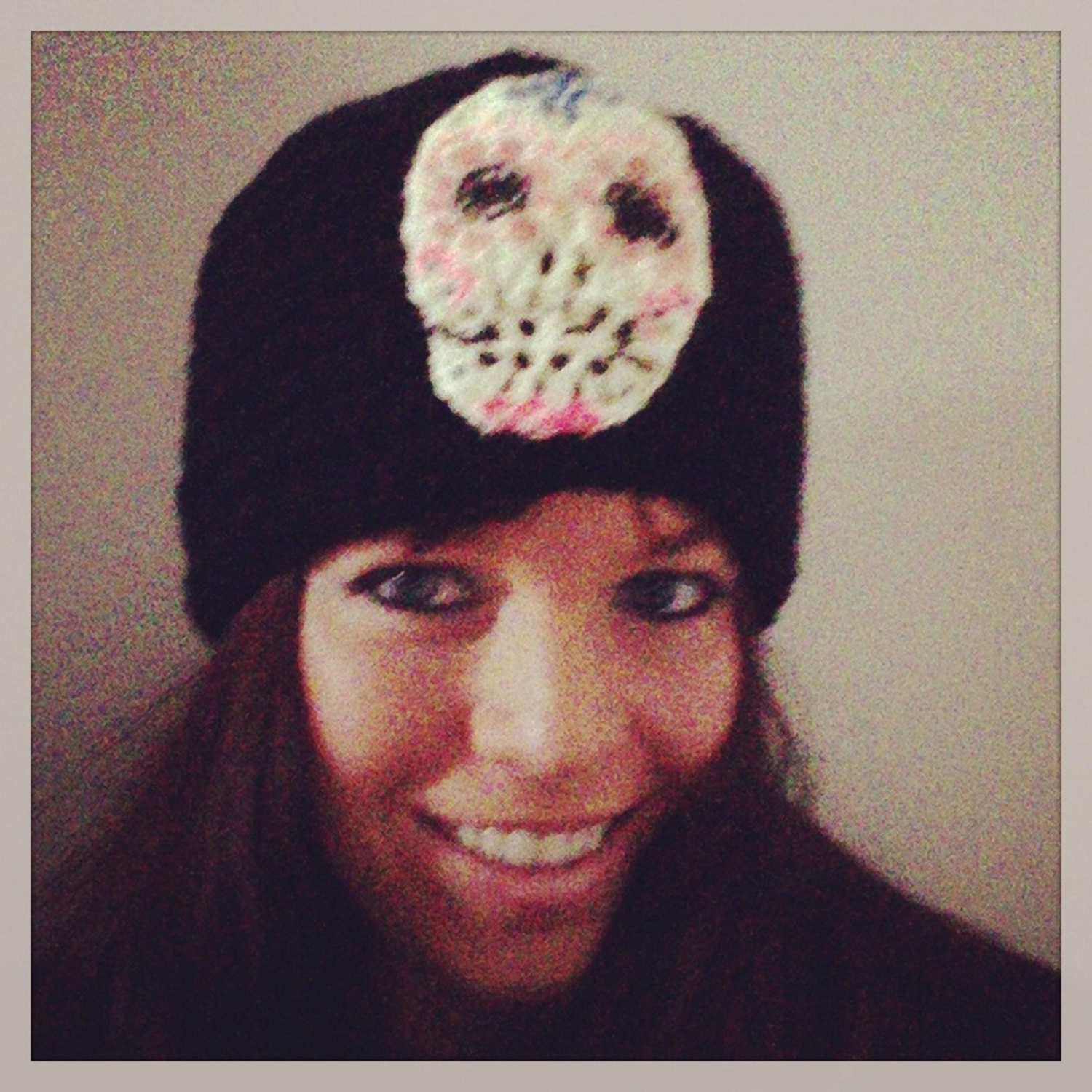 Day of the Dead Hat, Dia de los Muertos hat, crochet hat, toboggan, winter hat, sugar skull hat