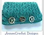Blue Crochet Travel Case