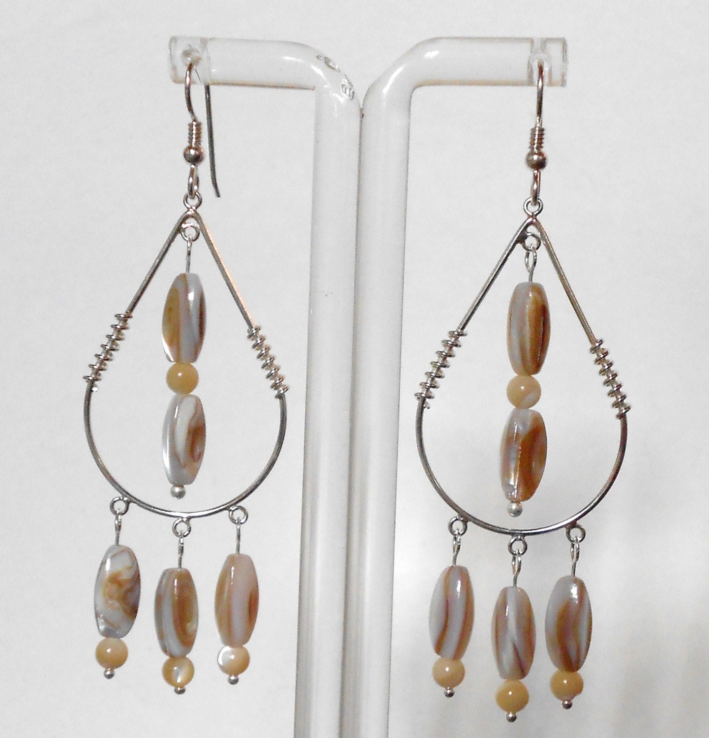 Mother of Pearl Sterling Silver Chandelier Earrings