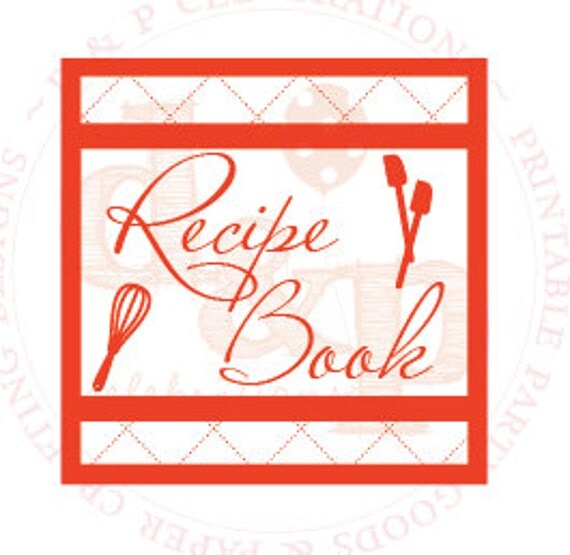 Recipe Book Embellishment pages in Red INSTANT DOWNLOAD Il_570xn