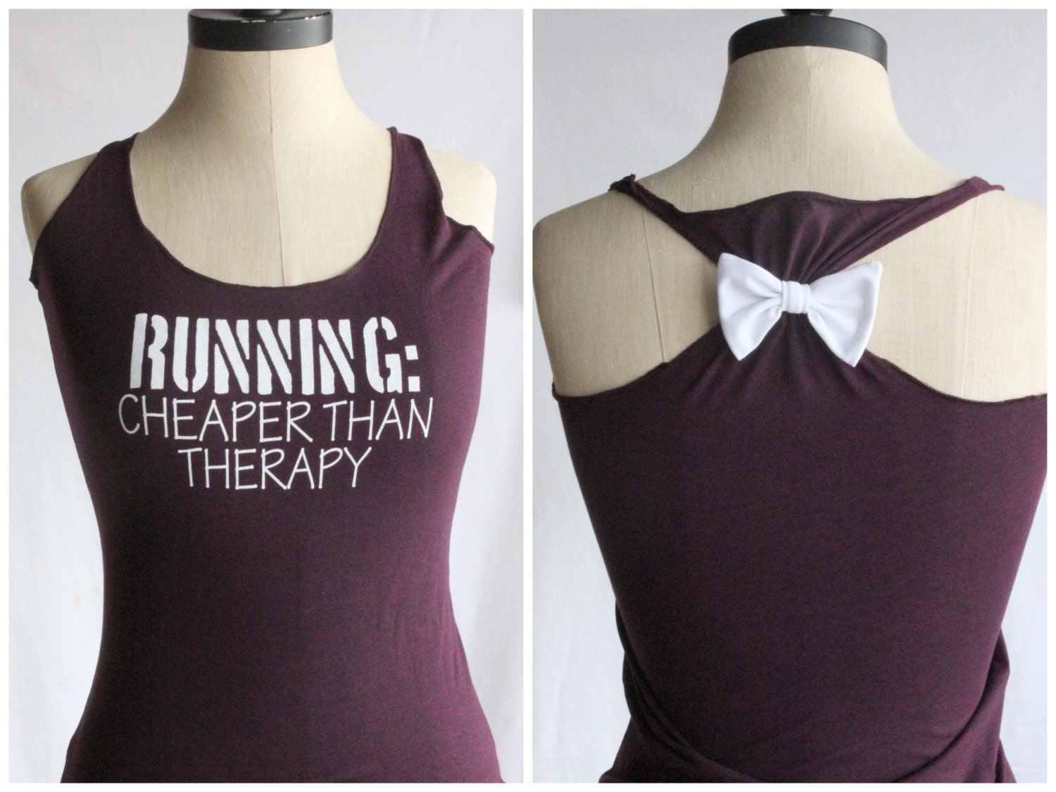 Running Cheaper than Therapy Bow Tank Top - LARGE