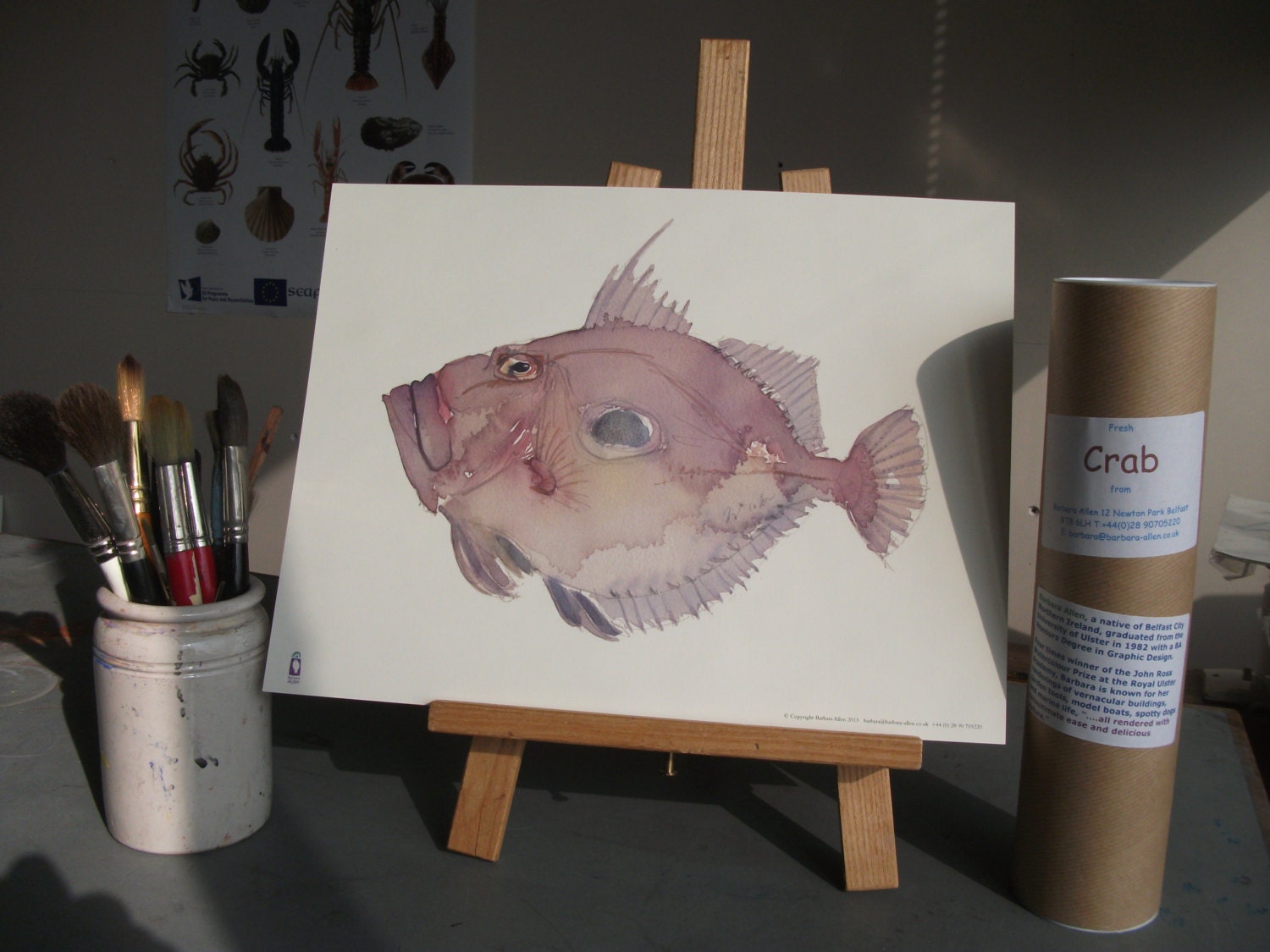 John Dory, a digital reproduction of  a watercolour painting of this most delicious fish.