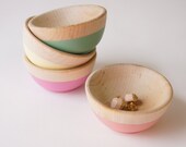 Wooden Mini Bowl Set of 4: Spring Pastel, hostess gift, cookie decorating
