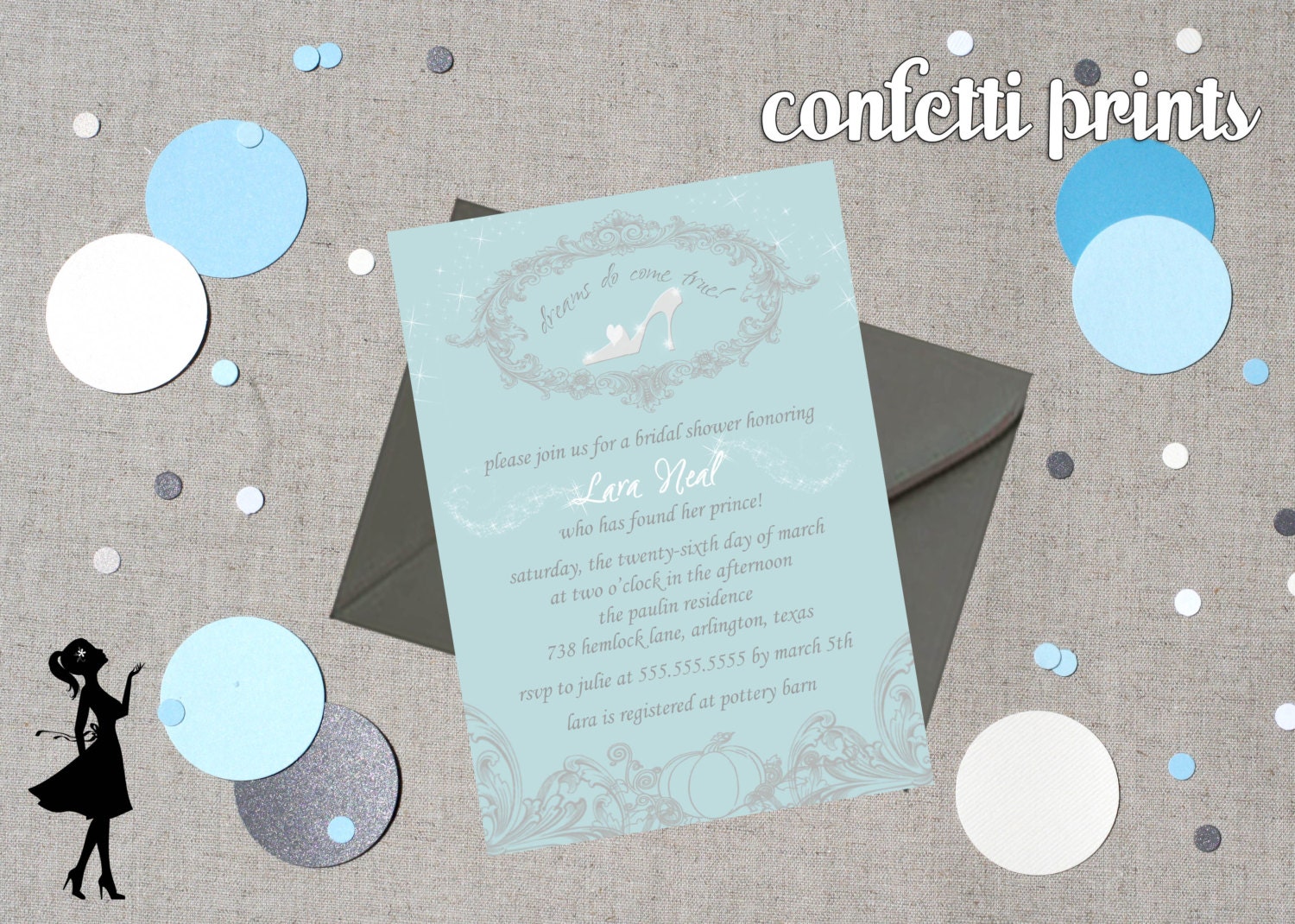 CINDERELLA Bridal Shower Invitation Printable Il_170x135