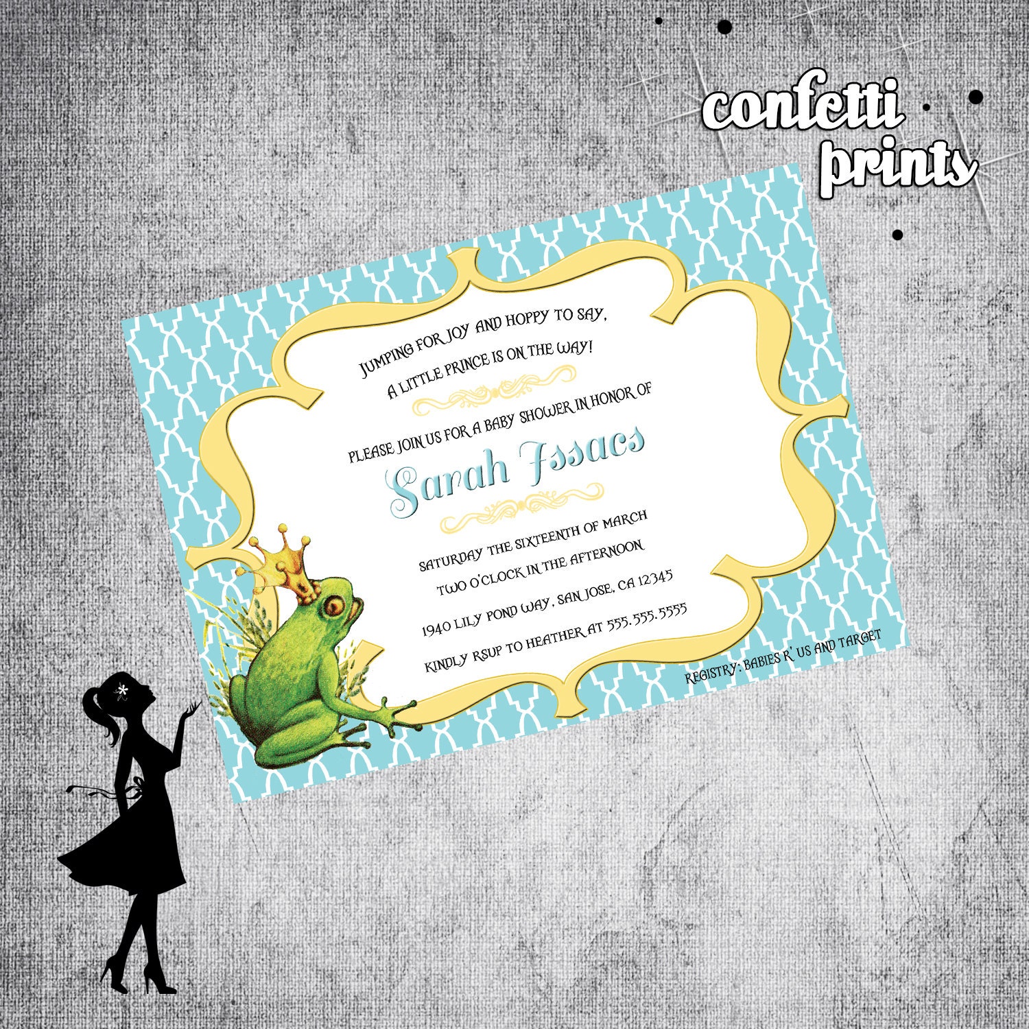 Baby Shower Invitation - FROG PRINCE Printable Il_570xn