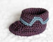 Purple & Blue Crochet Boots // 0 to 6 Months