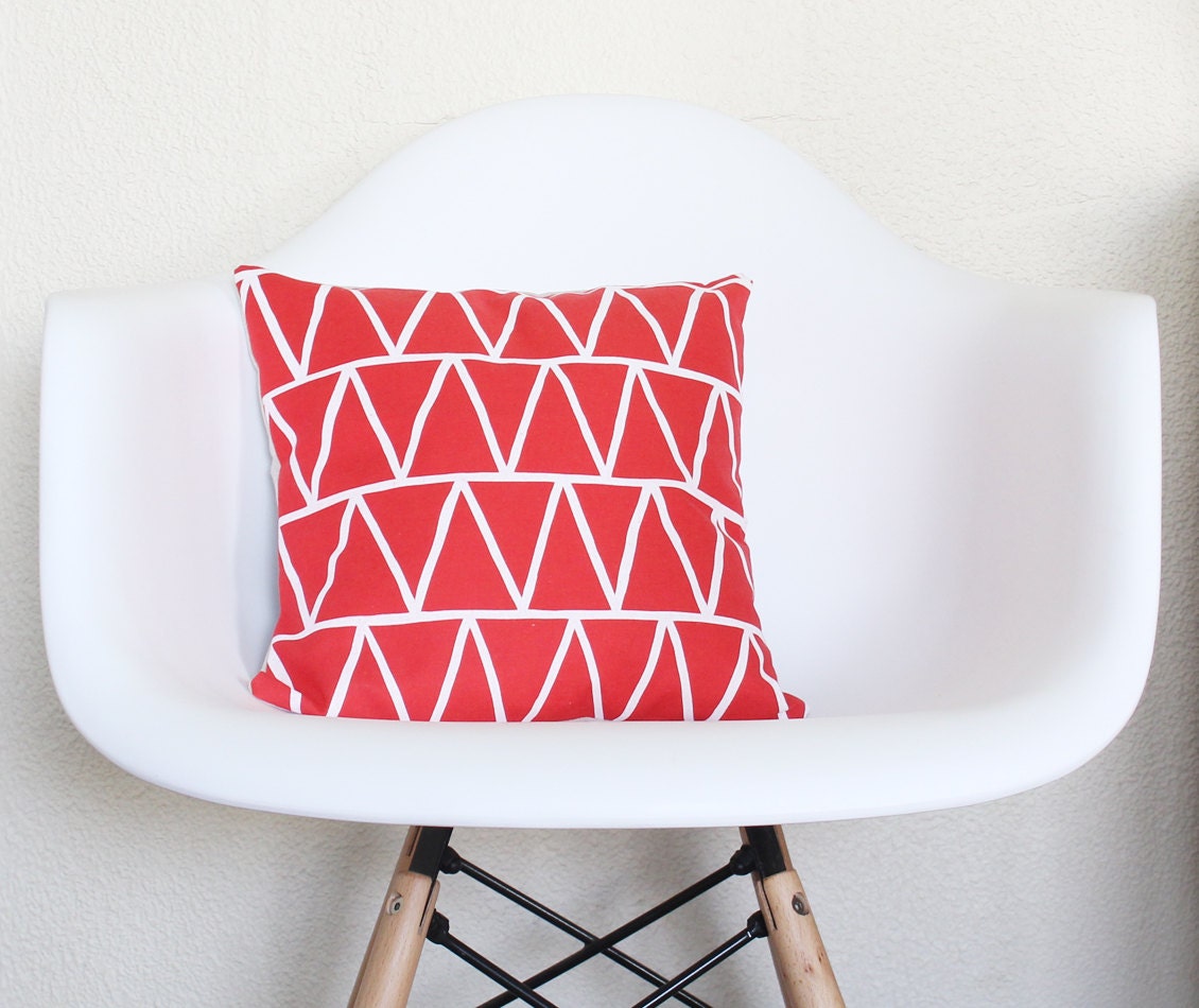 Poppy Red Triangle Pillow - 13 x 13 in.