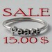 Peace word Ring , 925 Sterling silver stacking rings with Inspirational / poetic word