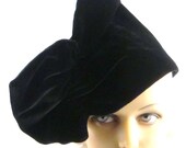 Art Deco 1930s Dramatic Sculpture Black Velvet Creation