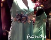 Customized  mint green satin prom dress, evening gown , bridesmaid dress ,party dress