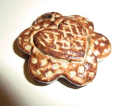 Pendant/Focal Piece - Ceramic - Fresh Baked Bread- Handcrafted Art Bead -   P04