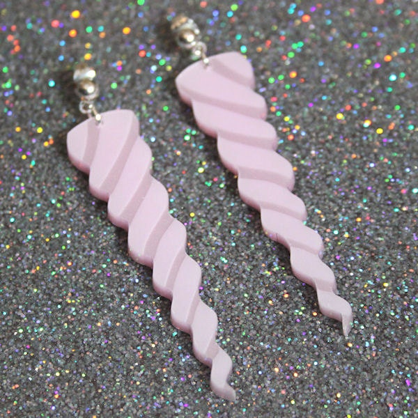 Unicorn Horn earrings  - laser cut acrylic