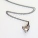 Charcoal Gray Necklace - Oxidized Sterling and Swarovski Crystal - Heart Necklace - Oxidized Sterling Jewelry - Gift for Her, Black Diamond