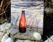 Sunset Through a Bottle... A Cape Cod Original Mixed Media 11'' x 14''