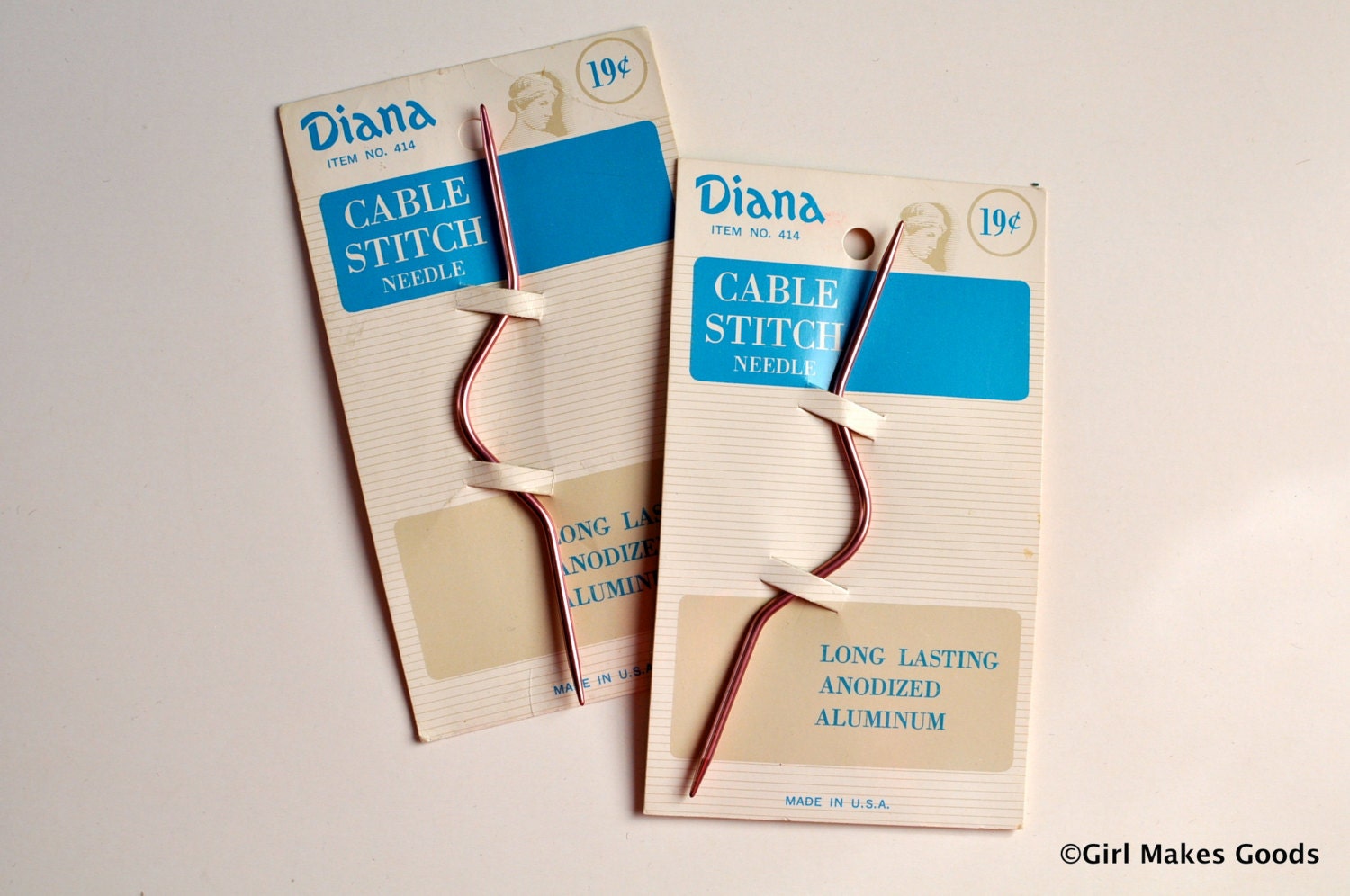 Vintage Cable Stitch Needles--Set of Two