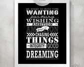OTH Subway Sign 11x14  PRINT (quote from One Tree Hill TV Show) / Subway Word Art / Inspiring Gift / Typography Poster / Graduation Gift