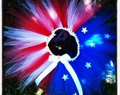Memorial Day / 4th of July tutu-  red white and blue tutu  with white glitter stars-Baby /Infant/ Toddler/Girls