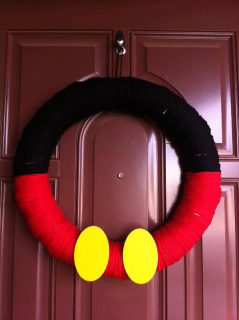 Mickey Mouse Yarn Wreath