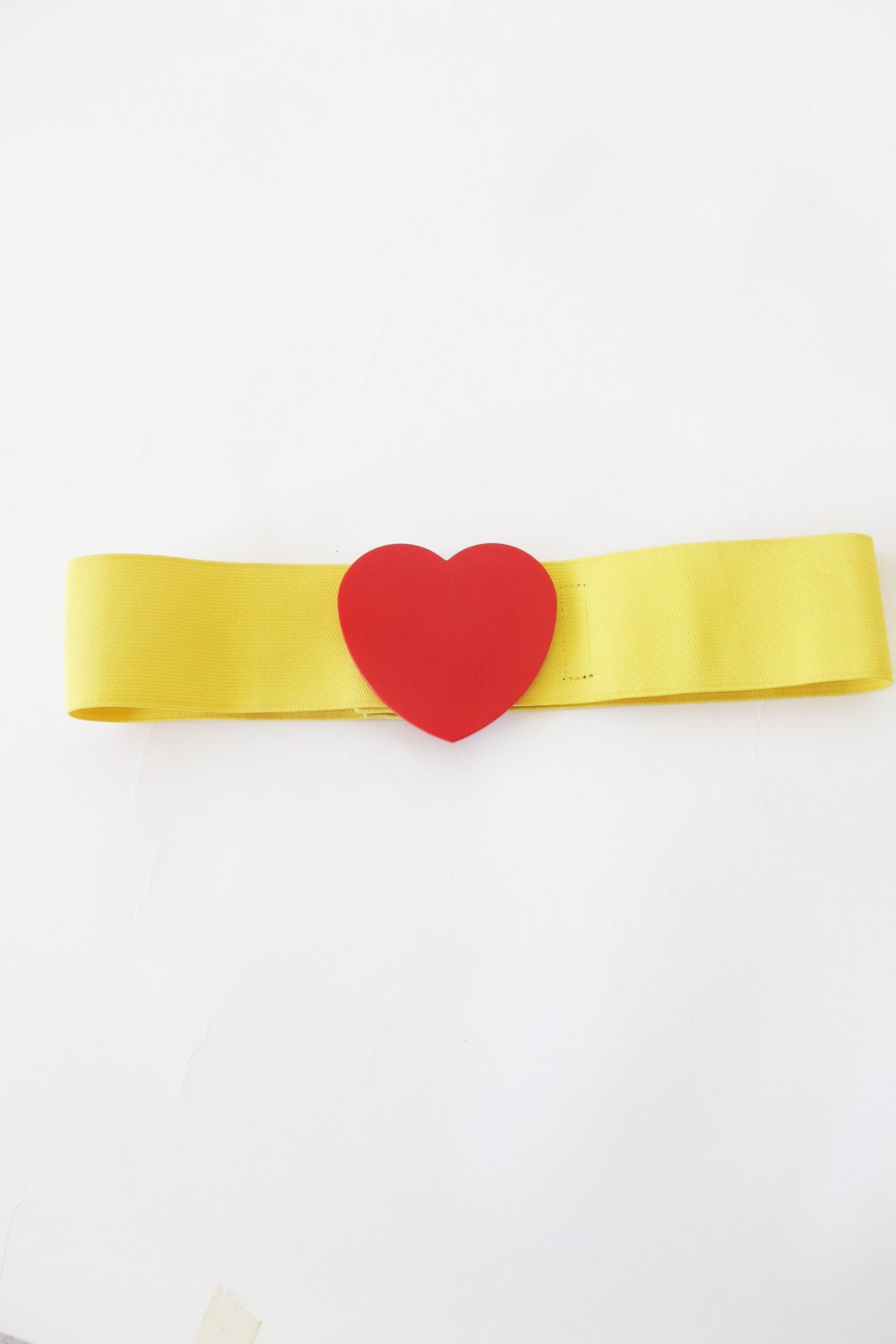 cutest mod vintage SONIA RYIEL neon elastic stretch belt w/heart