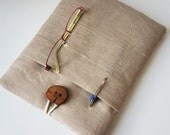iPad Case - Kinddle Fire HD 8.9'' - Nook HD Plus- Padded Cover - Custom size for your tablet - Unique Handmade wood Button