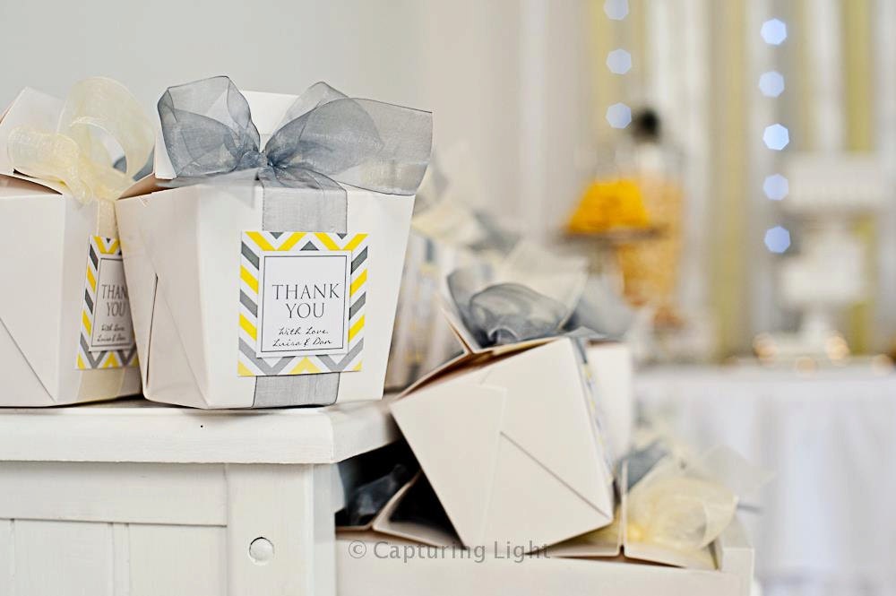 Printable YELLOW and SILVER CHEVRON Favor Tags