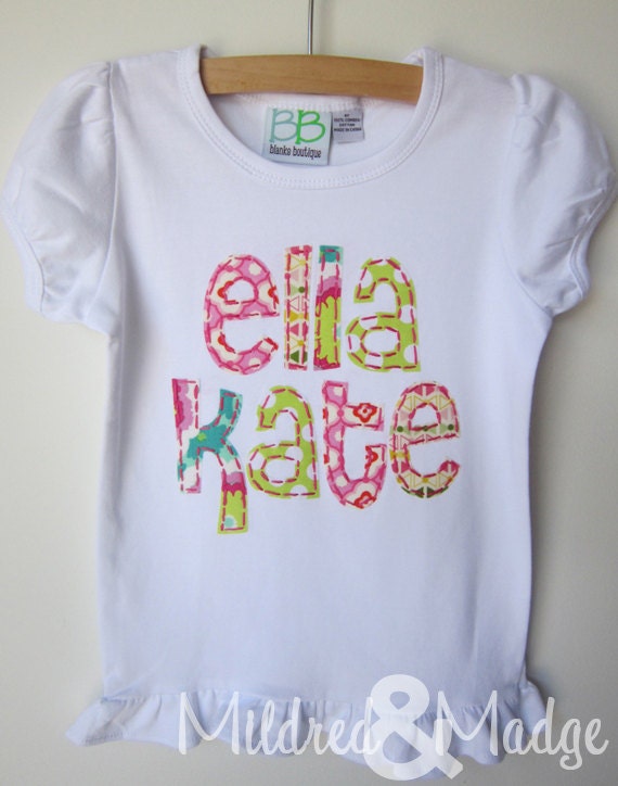 Custom Personalized Name Appliqued Shirt for Girls