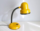 Mid Century Modern Desk / Table Lamp - Yellow - Flexible, Goose-neck - Mad Men, 1960's, Home decor, Office, Study, For Him