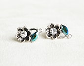 art deco clear crystal swarovski rhinestone post earrings wedding bridal jewelry bridesmaid jewelry flower girl jewelry