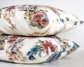 floral lace pillows white red blue bird decorative modern patterned flowering roses garden home decor bedroom decor pillows home goods