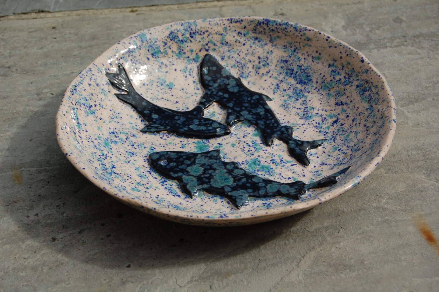 Large Fruit Bowl Handmade Fruit Bowl Wedding Gift Fish Pottery