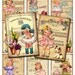 INSTANT DOWNLOAD, Digital Collage Sheet, Altered Art Girls, Vintage Ephemera, Printable Images for Card Making, Journaling, Tags ACEO
