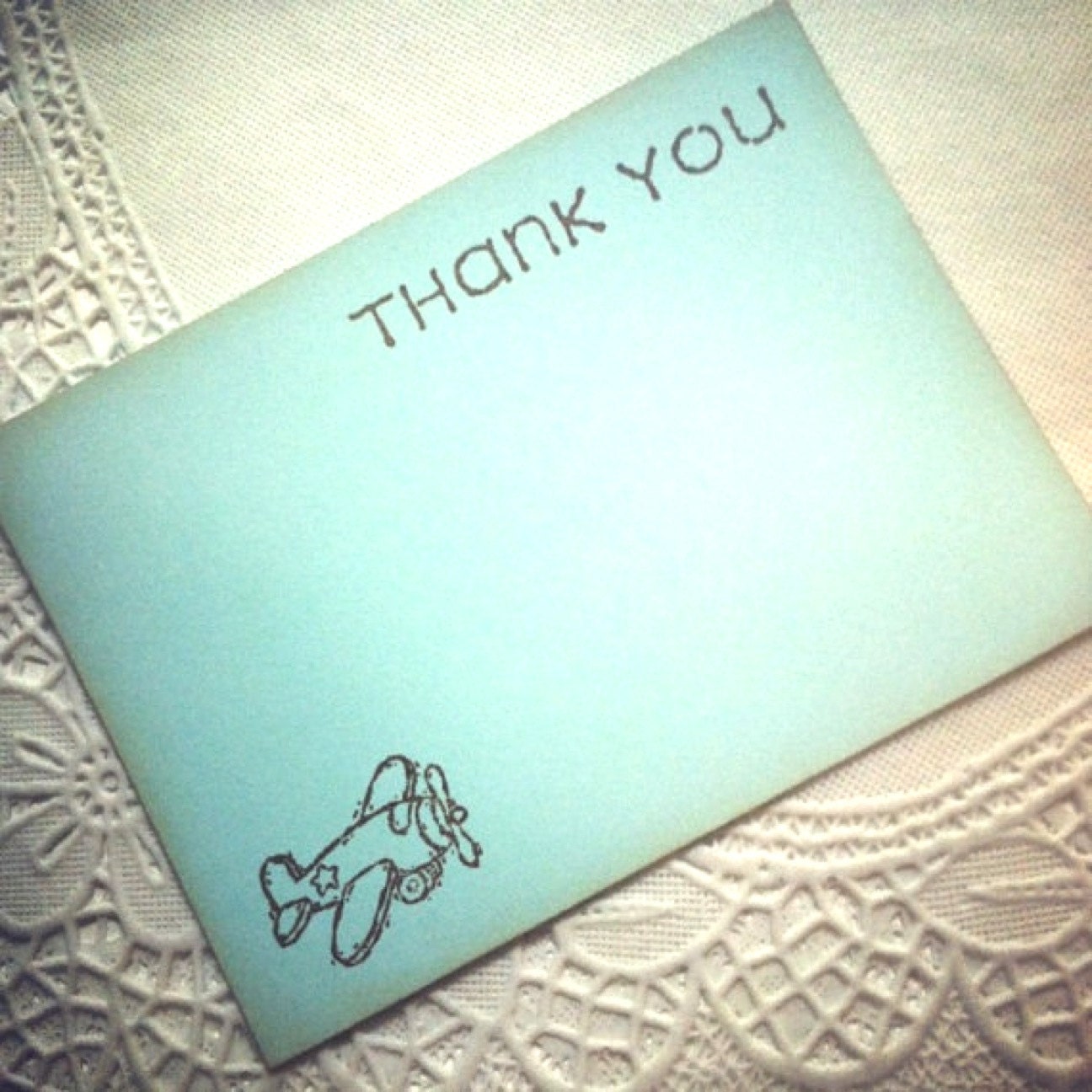 Blue Toy Plane Thank You Cards