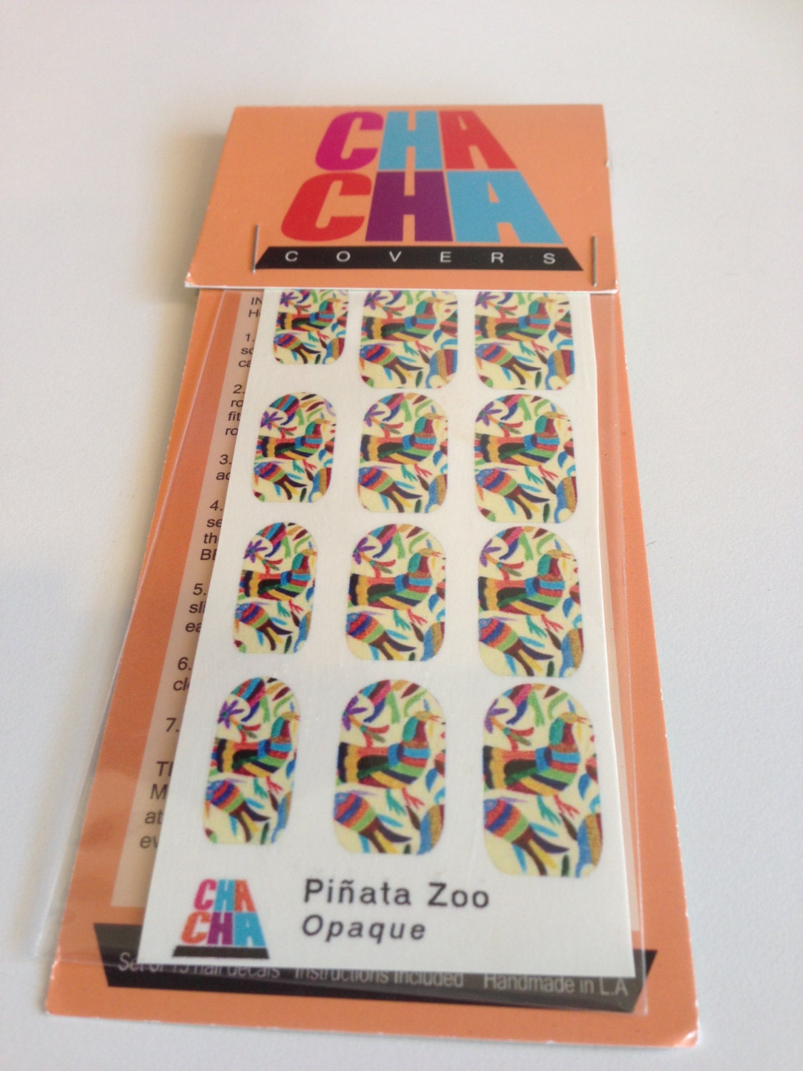 FIESTA TIME Piñata Zoo Colorful Oaxacan Fun and Colorful Nail Decals