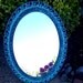 Vintage Ornate Mirror in Aqua//Sea Foam Green