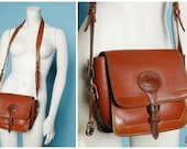 Vintage 1980s Dooney & Bourke Shoulder Leather Messenger Satchel Crossbody Bag Purse