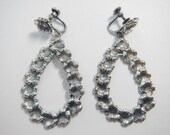 Rare & Highly Collectable Huge Vintage Danecraft Sterling Silver Flower Dangle Earrings